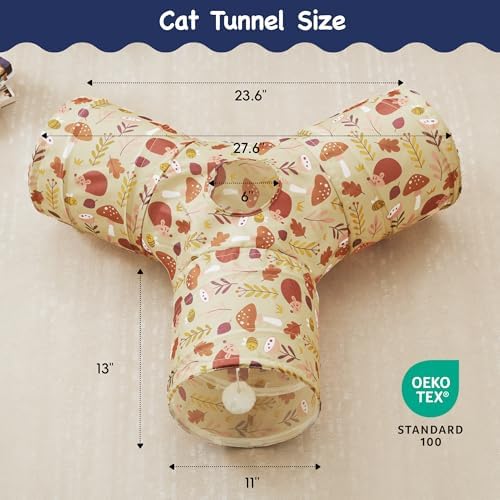 Tempcore Cat Tunnel, 3-Way Collapsible Toy for Indoor Cats, Hedgehog - Image 2