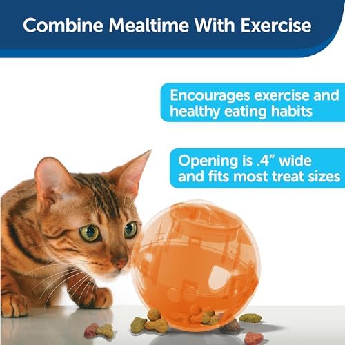 PetSafe Slimcat Feeder Ball Cat Toy, Orange - Image 4