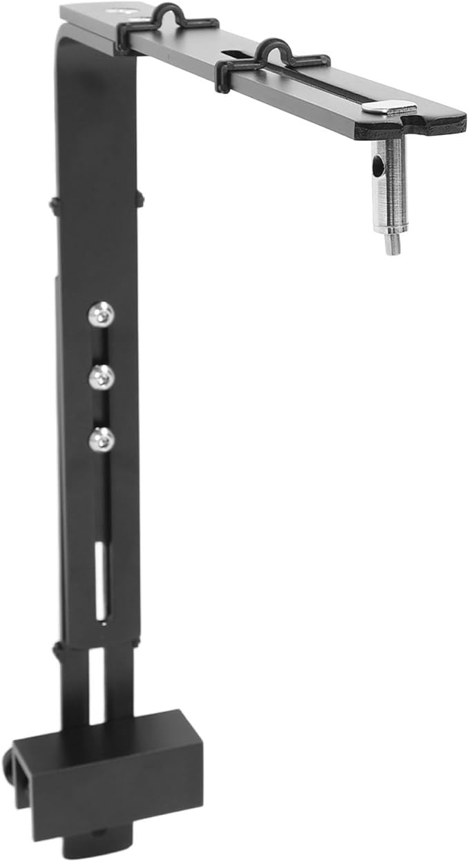 Zunate Aluminum Alloy Fish Tank Light Stand, Adjustable Height Aquarium Lamp Bracket for Reptile Lighting with Minimalist Design and Easy Installation, Silver (Black)