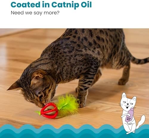 Catstages Dental Strawberry Teether Cat Chew Toy with Catnip, 4" - Image 4