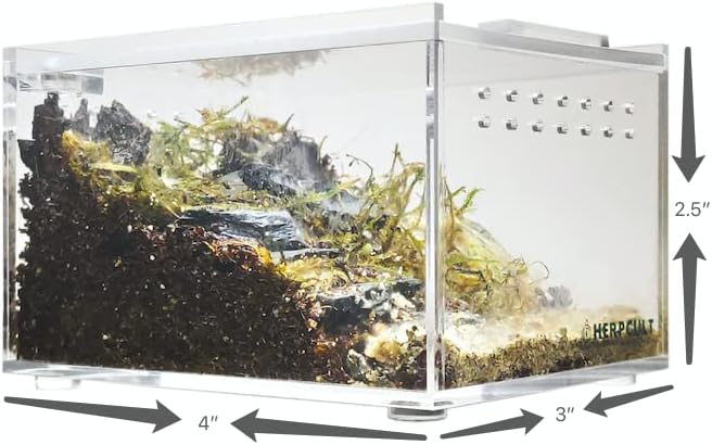 Herpcult Magnetic Acrylic Mini-Flat Enclosure 3 x 4 x 2.5