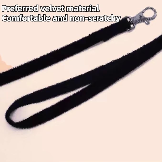 Ferret Harness and Leash, Adjustable Walking Vest for Guinea Pig, Kitten, Puppy, Bunny and Other Small Animals, Soft and Breathable Ferret Lead Leash with Evil Wings and Safe Bell (Black)