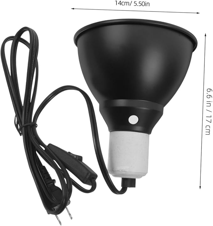 BESPORTBLE Reptile Heat Lamp Fixture with Switch Ceramic Bulb Holder for Bearded Dragons Turtles Snakes and Lizards Optimal Heat Light for Terrarium Health