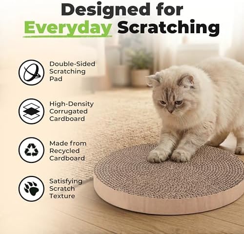 Catify Spin n' Scratch Cat Scratch Pad Refill - Round, 5-Pack - Image 3