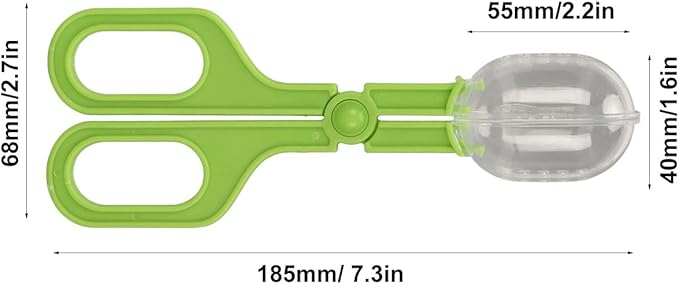Acouto Reptile Tongs Reptile Clamp and Tool Poop Scoop with Lizard Stainless Steel Tweezers Pet SuppliesReptiles & AmphibiansTerrariums (Green)