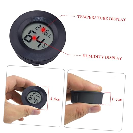 4pc Digital Thermometer and Hygrometer for Snake Lizard Tank Reptile Pet Box Humidity Indoor Temperature Humidity Monitor Portable and Compact
