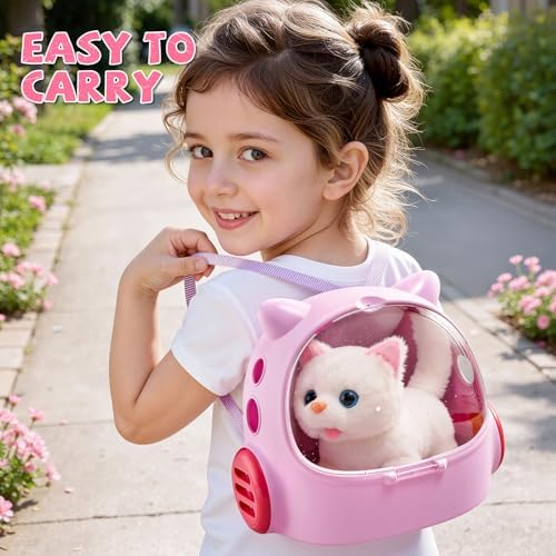 Cat Toys for Kids Girls 3 4 5 6 Year old, Interactive Toy Cat with Walking and Meowing, Electronic Robot Stuffed Cat, Pretend Play Toys for Toddler 3-5 6-8, Idea Birthday Gifts for 5 Year old Girls - Image 3