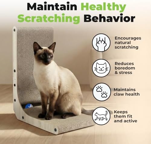 Best Pet Supplies Catify L-Shaped Cardboard Cat Scratcher - H: 19" - Image 6