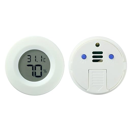 Electronic LCD Digital Thermometer Hygrometer Round Temperature Humidity Meter for Glass Container Fishtank Hygrometer Indoor Humidity for Reptiles Hygrometer Thermometer for Tank