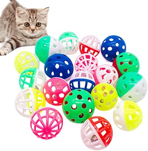 PET SHOW 20 Pack Cat Toys Balls with Bell Inside for Indoor Cats Kitten by PETSHOW