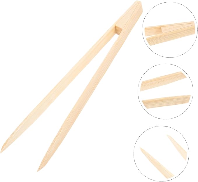 balacoo Bamboo Tweezers for Reptiles Lightweight Feeding Tool for Lizards and Turtles Flexible Design for Safe and Convenient Use Durable Feeding Clip for Terrarium Care
