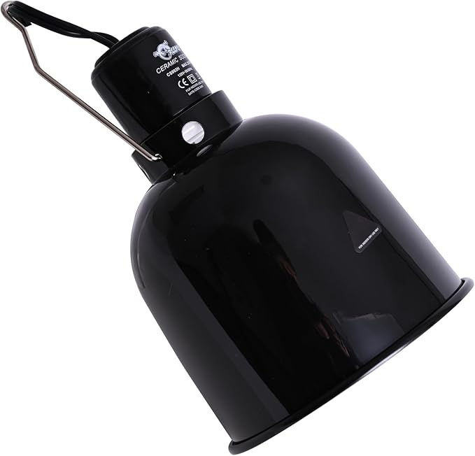 Reptile Light Fixture 5.5 Inch Deep Dome Lampshade, Reptile Heat Lamp Fixture with Separate Switches Fit for UVB Bulb Basking Heat Bulb for Reptile Glass Terrariums