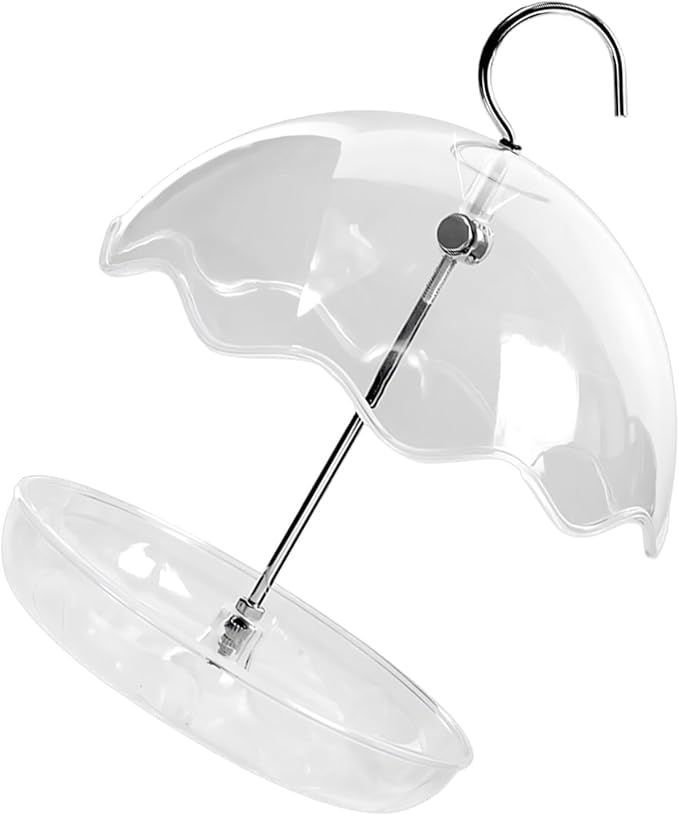 Clear Bird Feeder with Metal Hanging Hook Windproof Outdoor Waterer Feeder for Patio Backyard Edit Supplier
