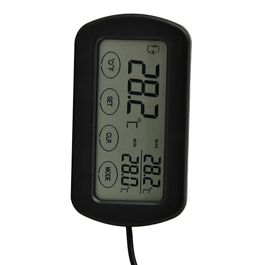 Compact LCD Display Thermometer Hygrometer, Easy Reading Digital Sensor with Suction Cup for Reptile Tanks, Pet Cage, Plant Pot, Food Storage, and More.