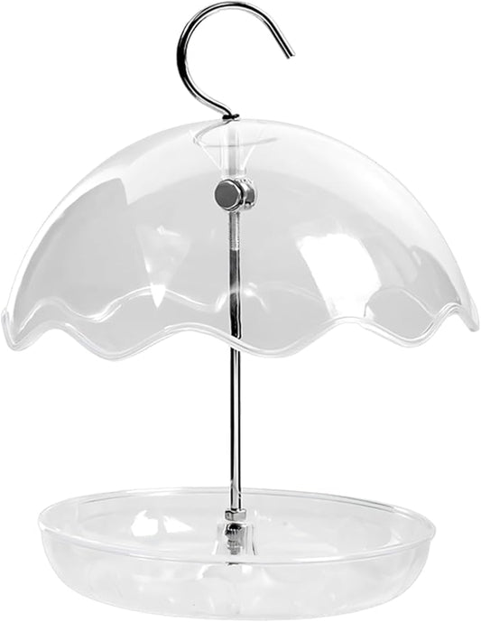 Clear Bird Feeder with Metal Hanging Hook Windproof Outdoor Waterer Feeder for Patio Backyard Edit Supplier