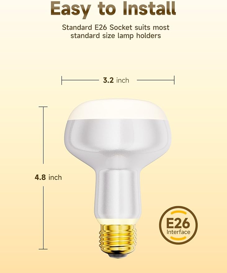 Reptile Heat Lamp,2 Pack 100W Basking Light Bulb with UVA Simulated Sunlight, 3000+ Hours Lifespan, Efficient Heating & Easy Installation for Bearded Dragon, Turtle, Lizard, Snake, Gecko & Chicken