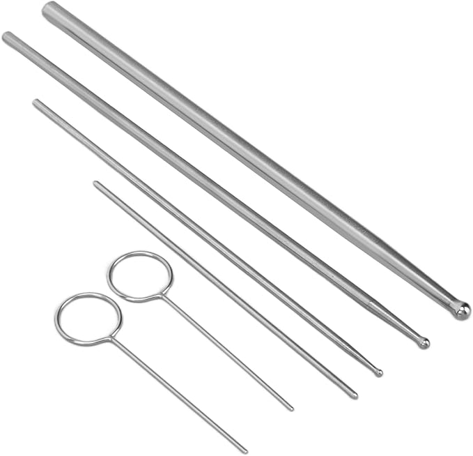 Snake Probe Kit, 6PCS Stainless Steel Snake Sexing Probe Round Head Anti Allergy Reptiles Probes with Storage Box for Different Size Snakes