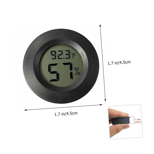 7pcs Digital Thermohygrometer for Reptile Tank Humidity Temperature Monitor Mini Hygrometer 2-in-1 Gauge Ideal for Terrarium Greenhouse