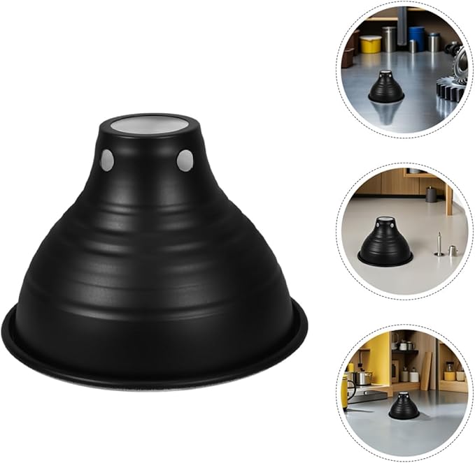SOLUSTRE 2pcs Reptile Dome Lamp Cover 5.5 Inch Black Exterior White Interior Heat Lamp Reflector for Terrarium Basking Habitat Lighting Accessories