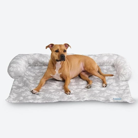 Spark Paws Cooling Couch Cover Dog Bed, Furniture Protector Mat, Non-Toxic Washable Pet Cooling Pad for Large & Small Dog - Cloud Grey - Size L