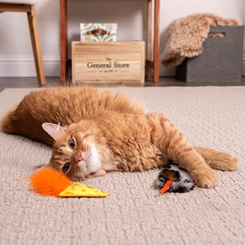 Instincts by SmartyKat 2-Pack Mouse 'N Mate Plush Refillable Cat Toys w/HappyNip Tube (Catnip & Silvervine) - Multicolor, 2-Pack - Image 3