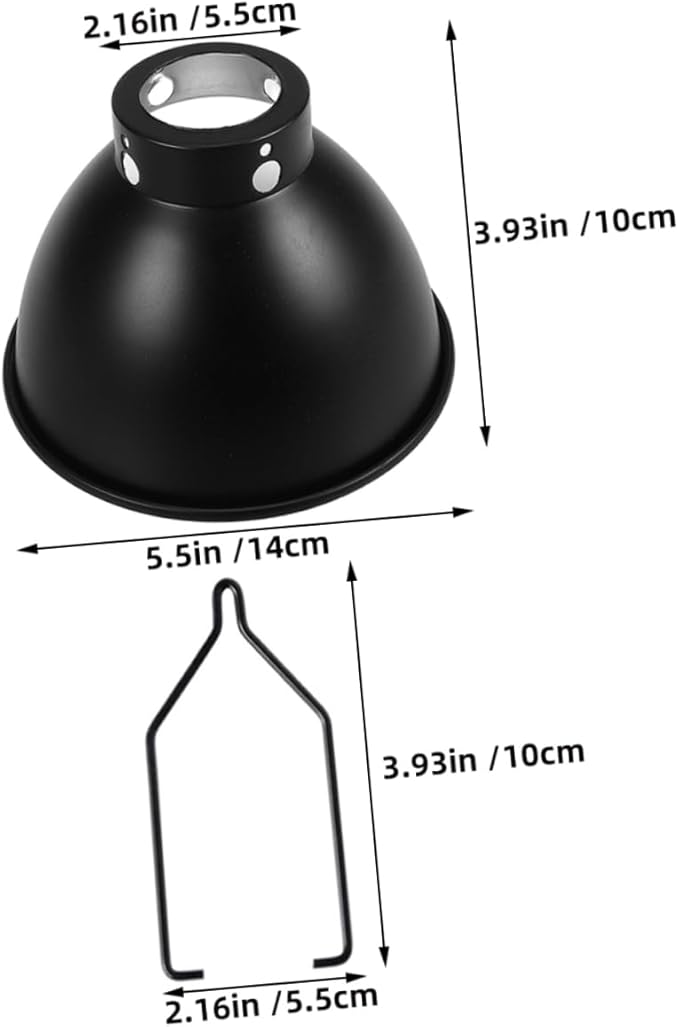 Mipcase 2pcs Reptile Habitat Heat Lamp Reflector Metal Lamp Cover Insulation for Turtle