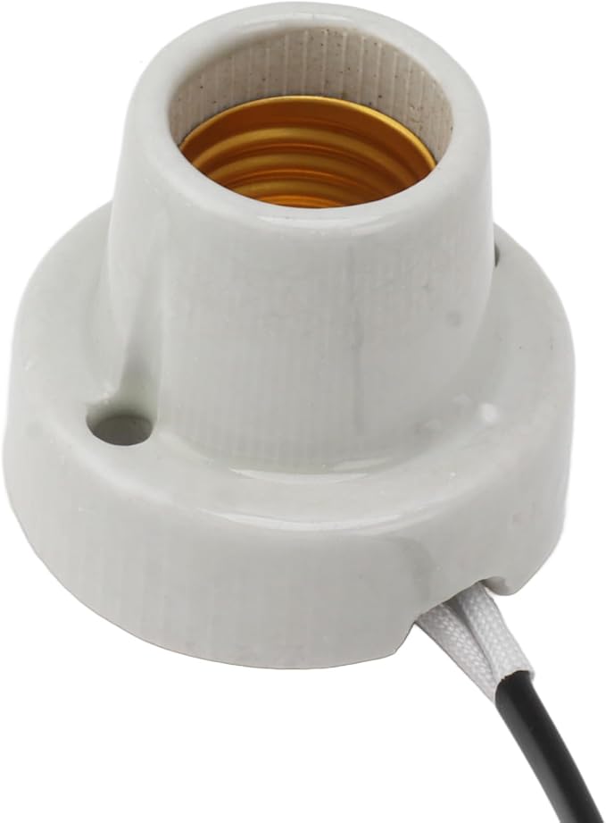 Yosoo Health Gear Porcelain Reptile Lamp Holder, E27 Ceramic Heat Lamp Socket for Reptile Tank, Fixture for Heat Bulb, with On Off Switch, for Lizard Snake Turtle Enclosure (US Plug 120V)