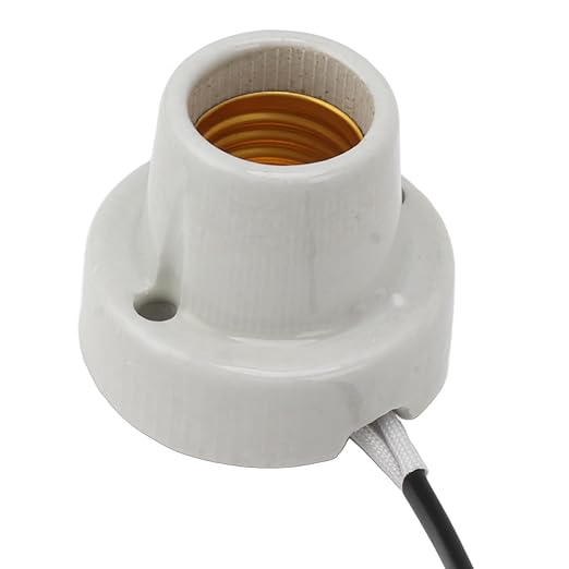 Reptile Ceramic Heat Lamp Holder E27 Socket – Adjustable Heat Light Fixture for Lizard, Tortoise, Snake & Amphibians – High Temperature, Universal | Lamp Base for Terrarium (US Plug 120V)