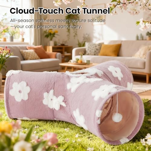 Tempcore Cat Tunnel, 3-Way Collapsible Toy for Indoor Cats, Burlwood - Image 5