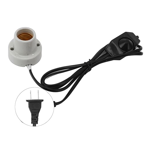 Reptile Ceramic Heat Lamp Holder E27 Socket – Adjustable Heat Light Fixture for Lizard, Tortoise, Snake & Amphibians – High Temperature, Universal | Lamp Base for Terrarium (US Plug 120V)