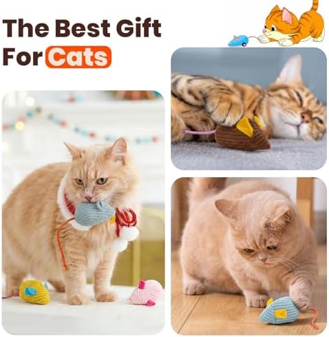 8Pcs Catnip Cat Mice Toys Interactive Mouse Cat Toy for Indoor,Adult & Kitten Cat Toys for Playing, Chewing & Teeth Cleaning - Image 6