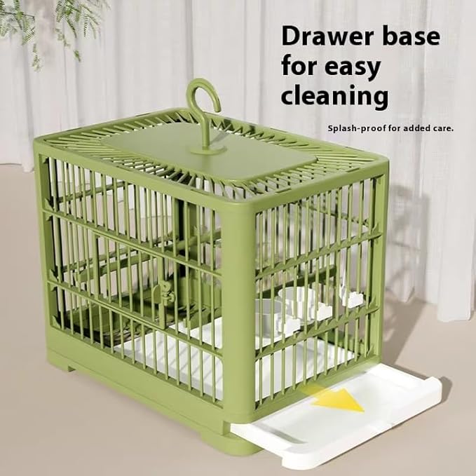 2026 New Bird Carrier Cage, Travel Bird Cage, Portable Bird Carrier, Small Birds Lightweight Parrots Cage, Detachable Tray Hook Handle Easy Transport Bird House for Travel Outdoor (Light Green)