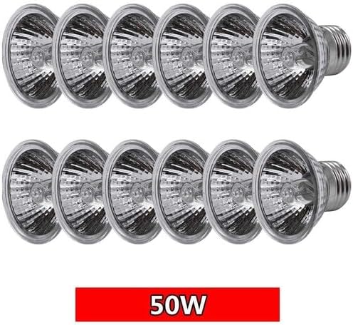 UVA+UVB 25/50/75W Reptile Heat Basking Light Bulb Lamp for Reptiles (50W - 12PCS)