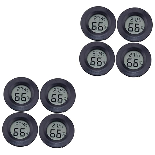 Milisten 8pcs Acrylic Reptile Pet Box Temperature Humidity Lightweight Digital Hygrometer for Home Use