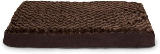 Furhaven Cooling Gel Dog Bed for Medium/Small Dogs w/ Removable Washable Cover, For Dogs Up to 35 lbs - Ultra Plush Faux Fur & Suede Mattress - Chocolate, Medium