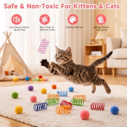 AILUKI 33PCS Cat Toys Variety Pack for Indoor Cats, Kitten Toys Cat Tunnel - Image 5