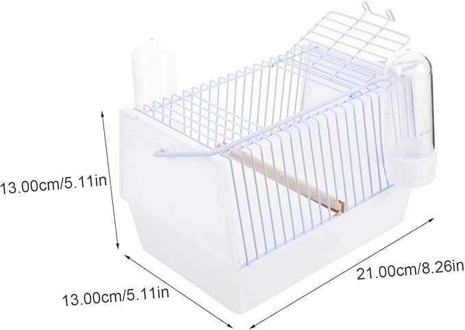 1set Portable Bird Carrier for Travel Compact Pet Bird Cage Handle for Outings Hiking and Shopping for Parrots and Small White Small
