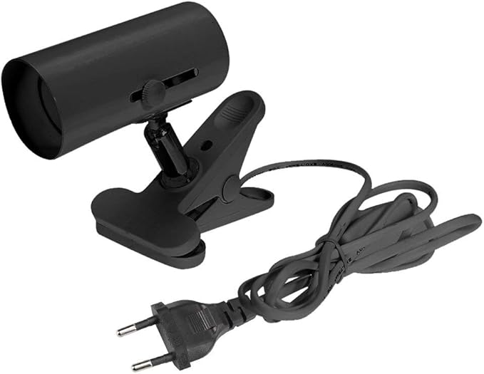 Lamp Bases E27 Reptile Lamp Holder Heating Lamp Set Clip-on Bulb with Cover Pet Light Support Dropshipping - (Color: Black EU Plug; Base Type: Short Neck)