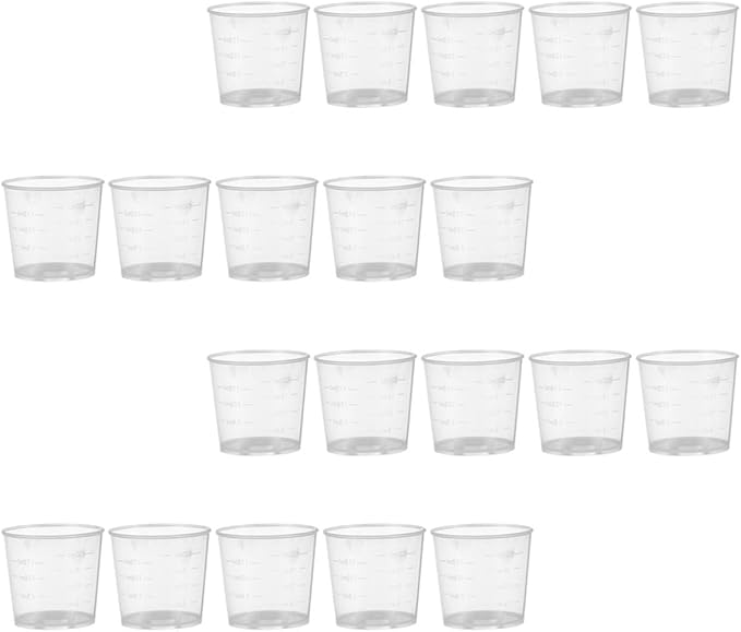 COHEALI 30pcs 20ml Reptile Food Measuring Cups Plastic Feeding Bowls for Gecko Lizard Terrarium Water Dish Pet Feeder Supplies
