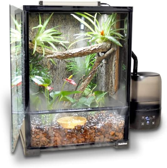 Habistat Glass Terrarium for Reptiles 36"x18"x36" – Stackable Reptile Enclosure for Inverts & Amphibians with Lock & Waterproof Base, Ideal Terrarium Tank for Chameleons, Geckos and Bioactive Setups