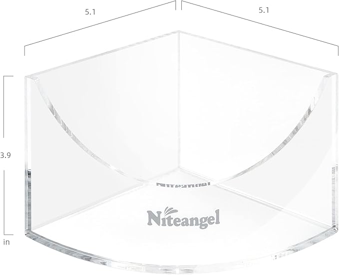 Niteangel Small Animal Sand-Bath Box - Acrylic Critter's Sand Bath Shower Room & Digging Sand Container for Hamsters Mice Lemming Gerbils or Other Small Pets (Fan-Shaped, Transparent)