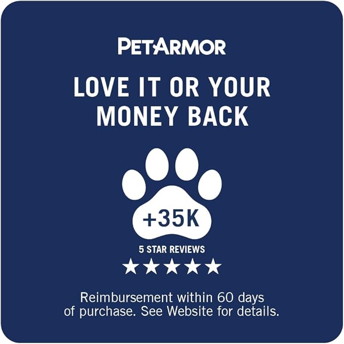 PetArmor Plus Flea and Tick Prevention for Dogs, Medium Dog Flea and Tick Treatment, 3 Doses, Waterproof Topical, Fast Acting (23-44 lbs)