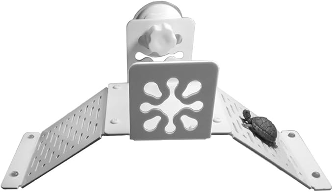 Aquarium Bidirectional Two-Way Bridge Tortoise Turtle Basking Floating Platform,Can Be Suspended at Any Water Level,DIY Assembly (White-Assembly)