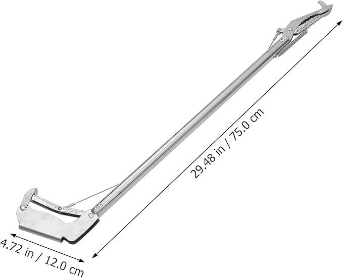 generic Folding Snake Grabber Tool 29.52 Inch Stainless Steel Snake-Proof Clip with Lock Lightweight Reptile Handling Clamp for Safe Outdoor Capture and Garden Use
