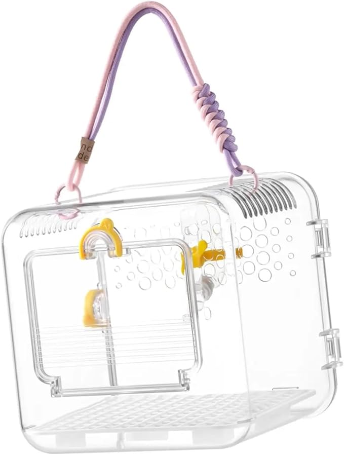 Portable Bird Travel Carrier Cage - Breathable Parrot Carrying Box for Cockatiels, Budgies, and Parrotlets