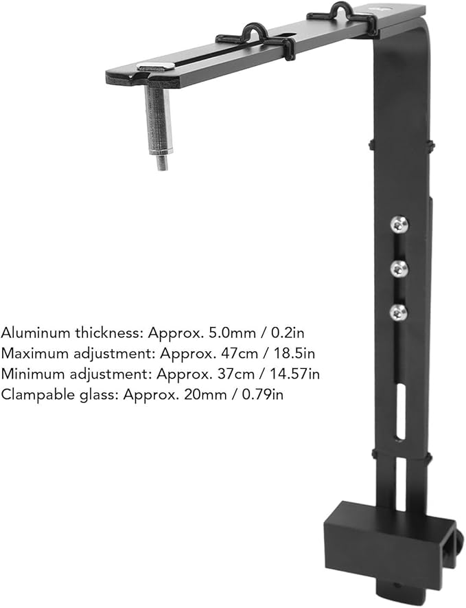 Asixxsix Fish Drop Light Mount, Adjustable Metal Light Holder, Lamp Holder Fishtank Light Stand Aquarium Light Riser Lamp Bracket for Reptile Glass Terrarium Full Spectrum Drop Light