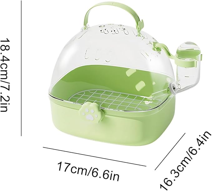 Hamster Travel Cage | PVC Chinchilla Carrier Cage with Water Bottle | Spacious Pet Bird Carrying Accessory for Hedgehog Macaws Cockatiels Sparrow Parakeet Lovebirds Conures