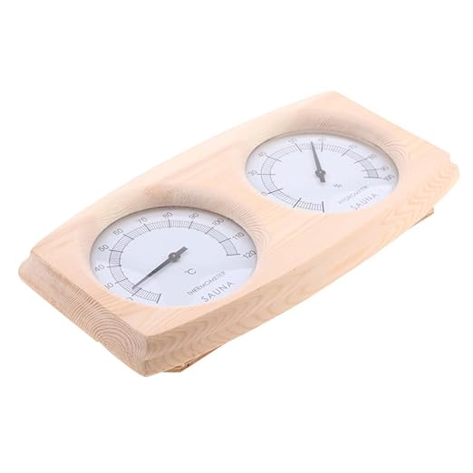 Kisangel Wooden Thermometer Hygrometer Sauna Gauge Celsius Temperature and Humidity