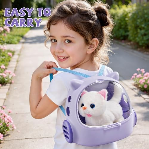Cat Toys for Kids Girls 3 4 5 6 Year old, Interactive Toy Cat with Walking and Meowing, Electronic Robot Stuffed Cat, Pretend Play Toys for Toddler 3-5 6-8, Idea Birthday Gifts for 5 Year old Girls - Image 5