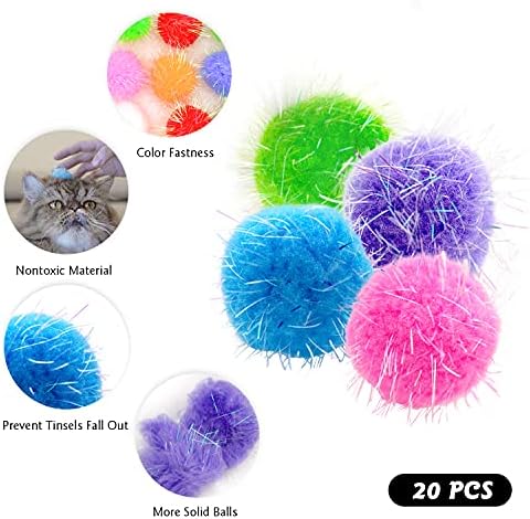 20PCS 1.5INCH Extra Large Cat's Favorite Chase Glitter Ball Toy - Image 3
